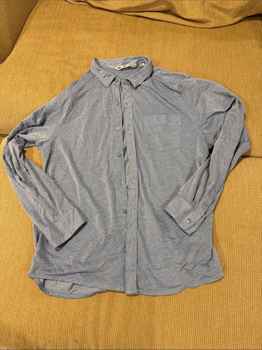 Casual Men's Button-Down Shirt in Heather Blue